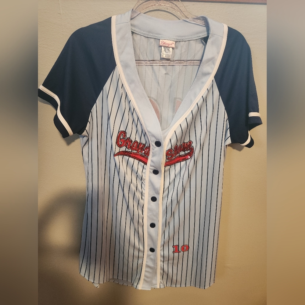 Dreamgirl Women's Baseball Jersey with Black and White Stripes